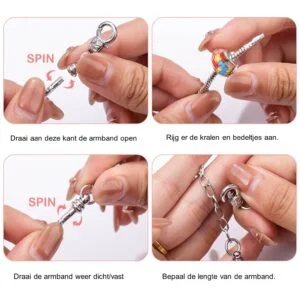 Zo draai je de armband open. 